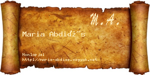 Maria Abdiás névjegykártya